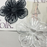 Fashionable sequin beads lace flower embroidery cloth patche Fashionable sequin beads lace flower em