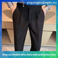 MY Double Side Adjuster Gurkha Pants Cutting Slim Fit Seluar Slack Lelaki Smart Casual High Waisted 