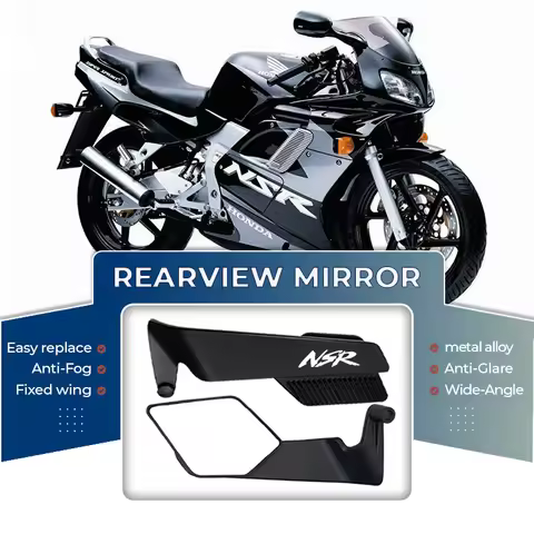 A Pair 360° Adjustable Rearview Mirror Anti-glare Alloy Wind Wing For Honda NSR NSR125 NSR250R NSR 1