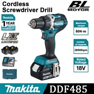 (100% original)Makita Cordless Drill DDF485 Brushless Impact Drill 18V lithium battery electric screw driver Rechargeable Household Power Tools