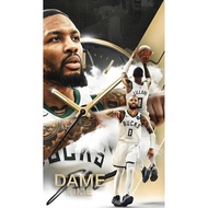 Damian Lillard Damian Lillard NBA League Bucks No. 0 Hot Press Jersey Synchronous Light Square Data 