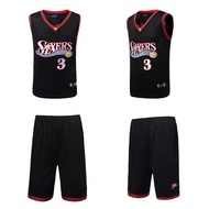 ชุดปัก No.3ของ Iverson สำหรับ76ers เสื้อบาสเกตบอลระบายอากาศสามารถพิมพ์ได้