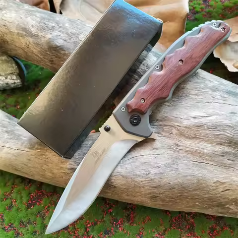 Tactical Folding Knife: 8CR15MOV Stainless Steel Blade with Pocket Clip for Outdoor Survival & Self-