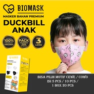 BIOMASK Masker Duckbill Anak 3 Ply Disposable Non Medis 5/10/25 Pcs