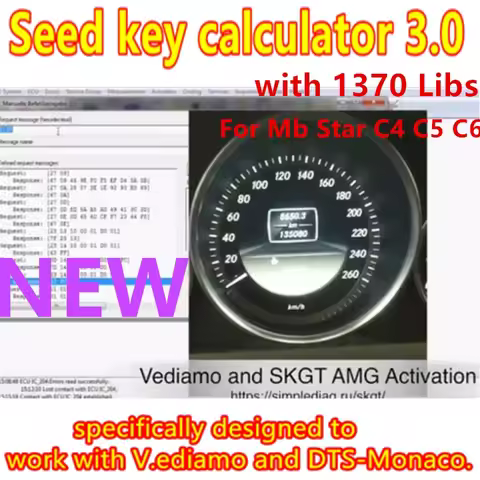 Newest Seed key calculator 3.0 For MB Cars For MB Star C4 C5 C6 Seed Key Calculator Online Service f