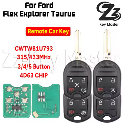 Zz Key Master Car Remote Key CWTWB1U793 4D63 CHIP 315/433MHz 3/4/5 Button Ford Edge Expedition Musta