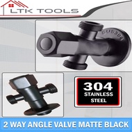 304 stainless 3 way angle valve matte black