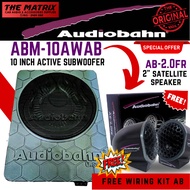 Audiobahn Original ABM-10AWAB 1100Watts Active Underseat Subwoofer Free AB2.0FR