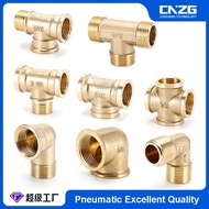 3 ways 4 Ways Brass Pipe Fittings Equal Elbow Connector BSP 1/8 1/4 3/8 Female/Male Thread 90 Degree