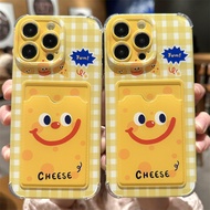 Smiley Face Cartoon Simple Card Holder Case Oppo Reno 13F 14F 14 Pro 5G A3 A3X Reno 13 5G 13F A60 A1