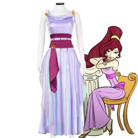 Halloween Carnival Party Outfit Movie Megara Meg Princess Clothes Cosplay Costume Women Purple Dress