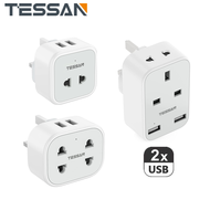 Double 2 Pin Plug Singapore 2 Pin to 3 Pin Wall Charger Adaptor Plug Electric Shaver Razor Adaptor Toothbrush Plug with 2 USB Ports,TESSAN 2500W,10A Fuse USB Adapter Plug  Adaptor Travel Adapter Power Strip for Home Office Travel ,Phones