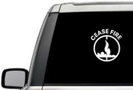 Cease Fire Target Mark Motivational Inspirational Relationship Humanity Love Quote Window Laptop Vinyl Decal Decor Mirror Wall Bathroom Bumper Stickers for Car 5.5" Inch