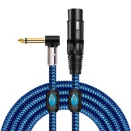 GOLLEY LION 6.35มม. (1/4นิ้ว) สายเคเบิล TRS เป็น XLR ตัวเมียสายไมค์แจ็คสเตอริโอ TRS