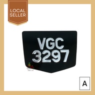 FONT WARNA SLIVER PUTIH PLATE BESI MOTOR KETUK V SHAPE PAPAN FONT ORIGINAL FLAT PLATE MOTOR NUMBER N