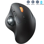 Wireless Bluetooth Trackball Mouse 2.4G RGB Ergonomic Rechargeable Rollerball Mice 3 Device Connecti