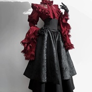 Gothic lolita lolita lolita lolita Waist sk Retro Medieval Gorgeous Elegant Ji Sleeve Dress