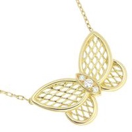 Pre-owned Van Cleef & Arpels Papillon necklace in 18k yellow gold with diamonds, approximately 5.2g.