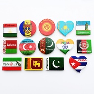 The National Flag Landmark Tourist Fridge Magnet Sri Lanka Pakistan Afghanistan Uzbekistan Kazakhsta