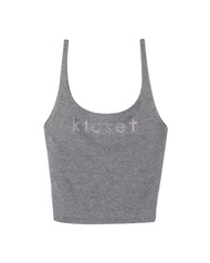 Kloset Design Classic Beauty Top White (BS24-T001) เสื้อกล้ามสายเดี่ยวปักเพชรโลโก้