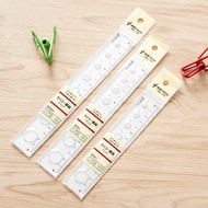 Simple Transparent Ruler Muji Style Ruler 15/18/20cm Plastic Hole Ruler with Wave Line Student Stationery WJ370