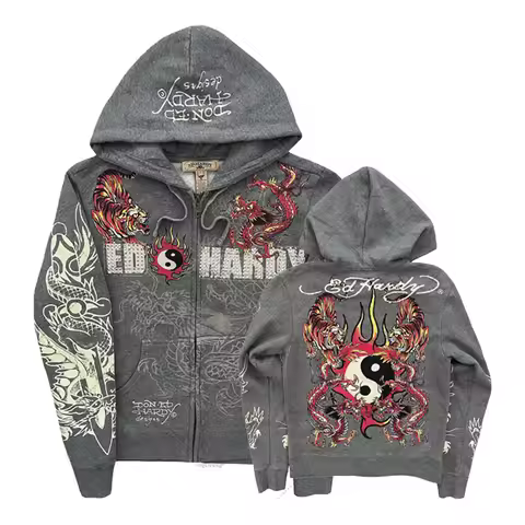 American Gothic Ro Skull Bones Oversized Hoodie Y2K Hip Hop Sle Streetwear No Brand Svel Other Mater