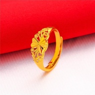 แหวนไม่ลอก แหวนหุ้มทอง ไม่ลอก ไม่ดำ  แหวนทอง 2สลึง แหวน ลายดอกไม้ แหวนทองปลอม เครื่องประดับ ทองเหมือนแท้