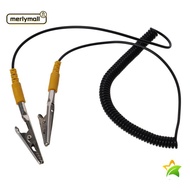 MERLYMALL Anti-Static ESD Grounding Cable, 2mm 180cm / 71" Coiled Cord, Long Life Span Male-to-Femal