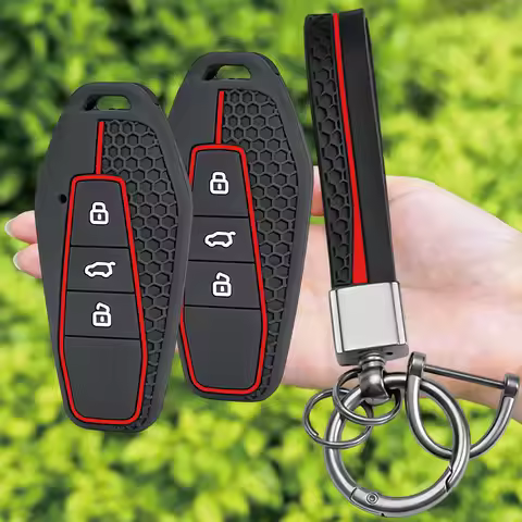 3 Buttons Car Silicone Key Case Cover Holder KeyChain For Chery Icar 03 Icar03 AIQAR EQ7 EQ5 EQ3 JAE
