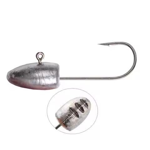 Original Color Root Fishing Jig Fish Head Hook 2g/3g/5g/7g/10g/14g/20g Soft Lure Worm Bait Hooks Lot