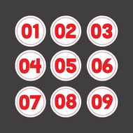 Order Number Decal | Size 6.5cm | Waterproof Decorative Table Stickers, Stickers for Milk Tea Shops,
