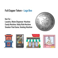 Token Tembaga (Lebah) | Copper Token (Bee) - Untuk Dobi, Mesin Vending, Mesin Air, Permainan Arked