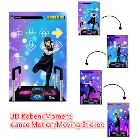 3D Chainsaw Man Kobeni Moment Dance Motion/Moving Waterproof Sticke for Automotive Computer Laptop S