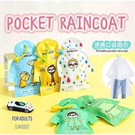 Eco Travel Disposable Hooded Pocket Raincoat Lightweight Poncho Cards Adult Outdoor waterproof