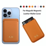 [Woo Fashion Case] ออกแบบเองได้ชื่อตามต้องการสำหรับ Magsafe กระเป๋าหนังแม่เหล็กใส่กระเป๋าเงินใส่บัตร iPhone 11 12 13 Pro Max Samsung