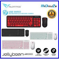 Alcatroz Jellybean U2000 USB Wired Keyboard and Mouse Combo BLACK