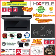 Hafele 7-Shape Hood 90cm 495.38.347 / Hafele Gas Hob 3-Burner 90cm Built-in Gas Hob With Safety Devi