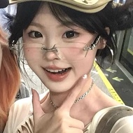 Vintage Silver Square Rimless Glasses Women Y2K Glasses