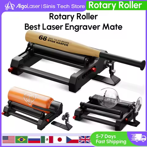 Algolaser RR2 Rotary Roller Compatible with ALL Algolaser Laser Machine for Engraving Cylindrical Ob