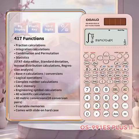 New 991ES PLUS II pink ABS Science Calculator Solar Energy 417 Functions Kinds of Multifunctional St