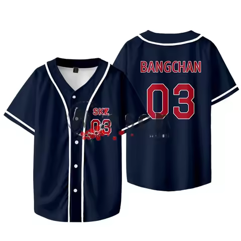 KPOP FELIX BANGCHAN CHANGBIN HYUNJIN SEUNGMIN LEE KNOW Baseball Jersey T-shirt Short Sleeve Graphic 