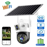 Solar CCTV 2 เลนส์ V380 Pro ซูมได้ไกล10เท่า 4G Sim Card/WiFi กันน้ำกลางแจ้ง IP Camera Auto Tracking 