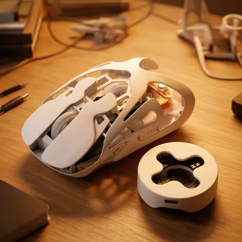 Angry Miao Infinity Gaming Wireless Mouse Hot-Swappable Metal Ultralight Hollow PAW3950 Dual 8K Wire