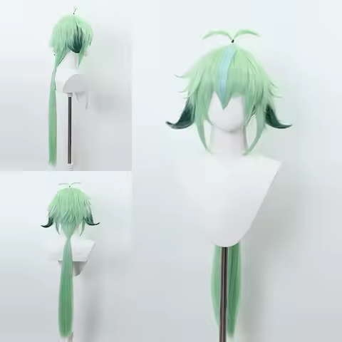 Genshin Impact Sucrose Cosplay Wig Long Green Apple Wig Cosplay Anime Cosplay Wigs Heat Resistant Sy