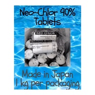 HIGH QUALITY NEO-CHLOR Chlorine 90% Tablet (Tablet klorin 90%) (氯片90%) 1kg [MADE IN JAPAN]