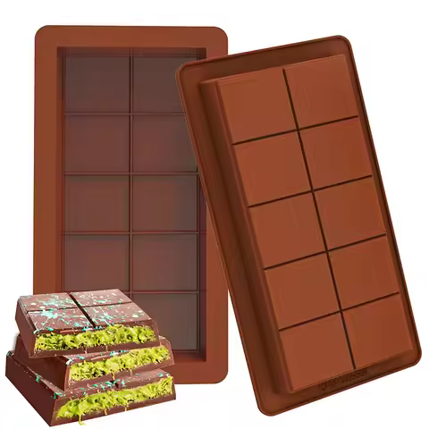 Chocolate Bar Mold Non-Stick Reusable Food Grade Silicone Break Apart Chocolate Bar Mold for Dubai C