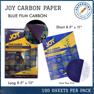 Joy Carbon Paper Blue, Black, Long/Short - Blue Film Carbon Transfer Paper - Office/School Supplies,