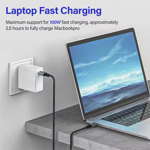 0.5m 1m 1.5m PD240W USB4 40Gbps ThunderBolt 3 Type C to Type C Cable 8K@60Hz USB-C Cord For iPhone 1