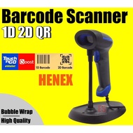 Wired Henex HC-3208 Barcode Scanner with Stand 1D 2D QR Code Support Touch n Go Boots Henex