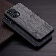 Case for Xiaomi Poco F5 pro 5G funda bamboo wood pattern Leather cover Luxury coque for poco f5 case capa